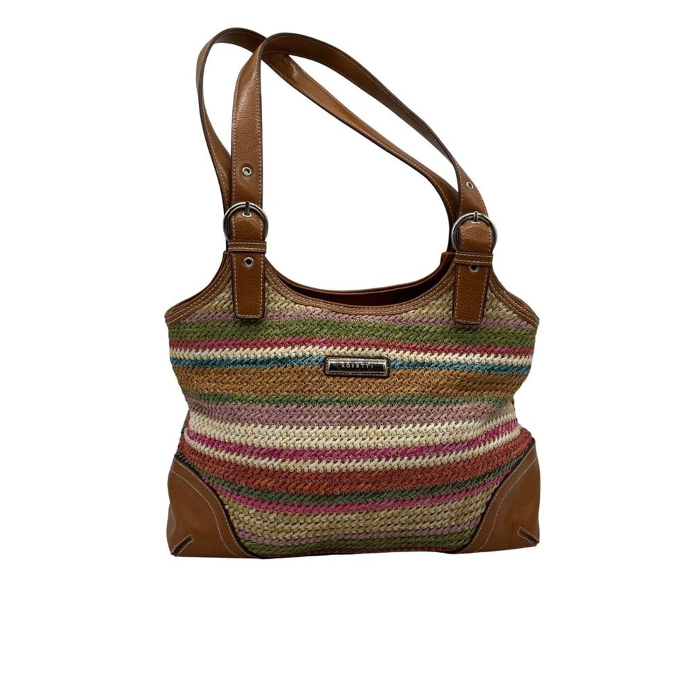 Rosetti Multicolored Woven Straw Shoulder Bag